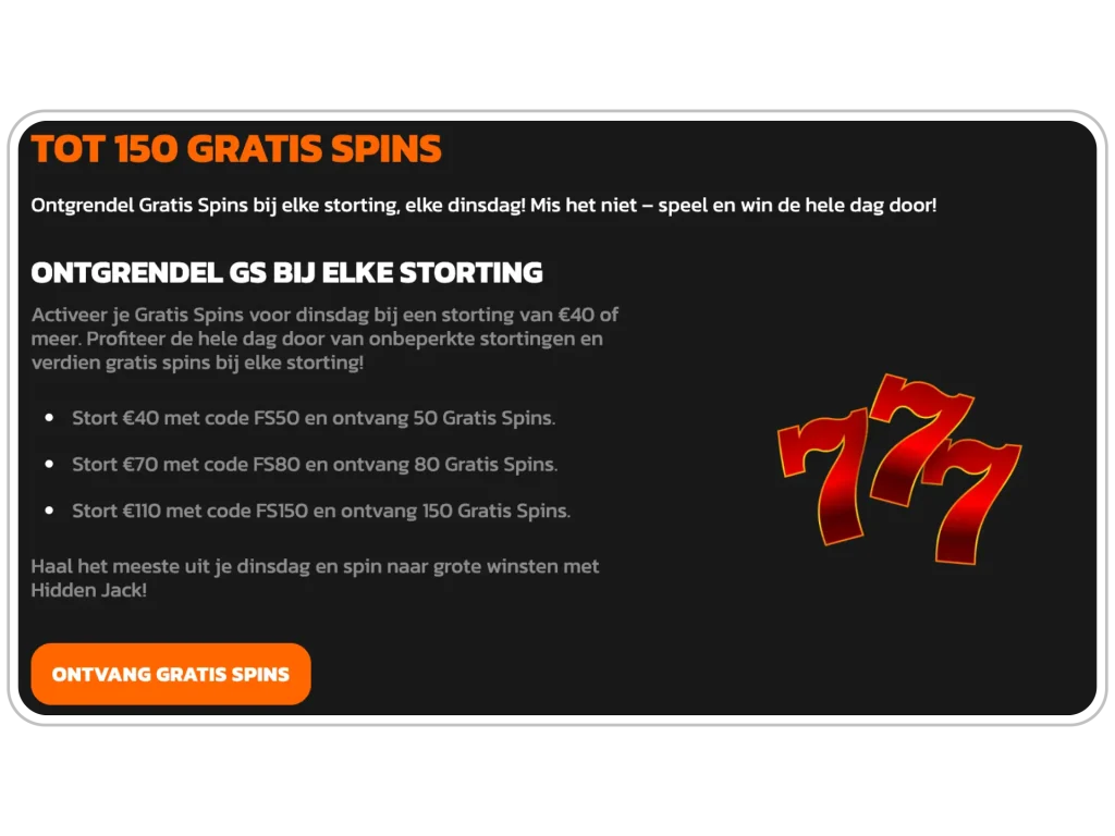 HiddenJack gratis spins